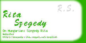 rita szegedy business card